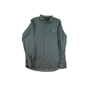 CJ Black Shirt Men Size XXL‎ Slim Fit Black White Striped Long Sleeve Button Up